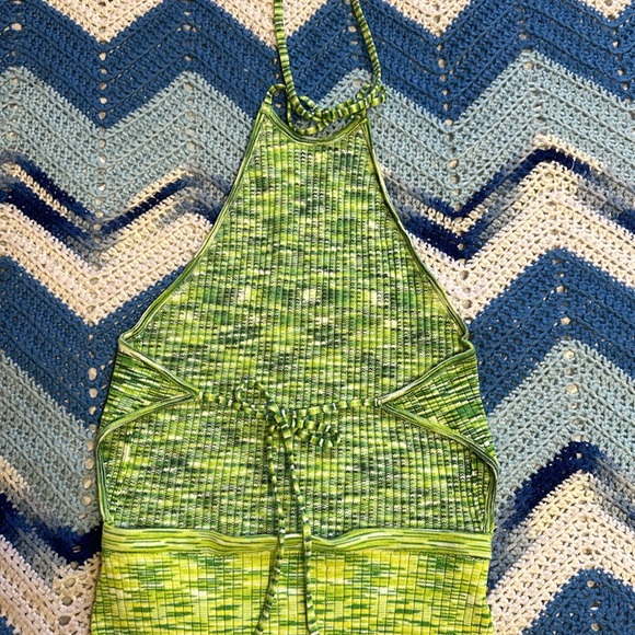 GREEN KNIT MIDI DRESS. - Picture 4 of 6